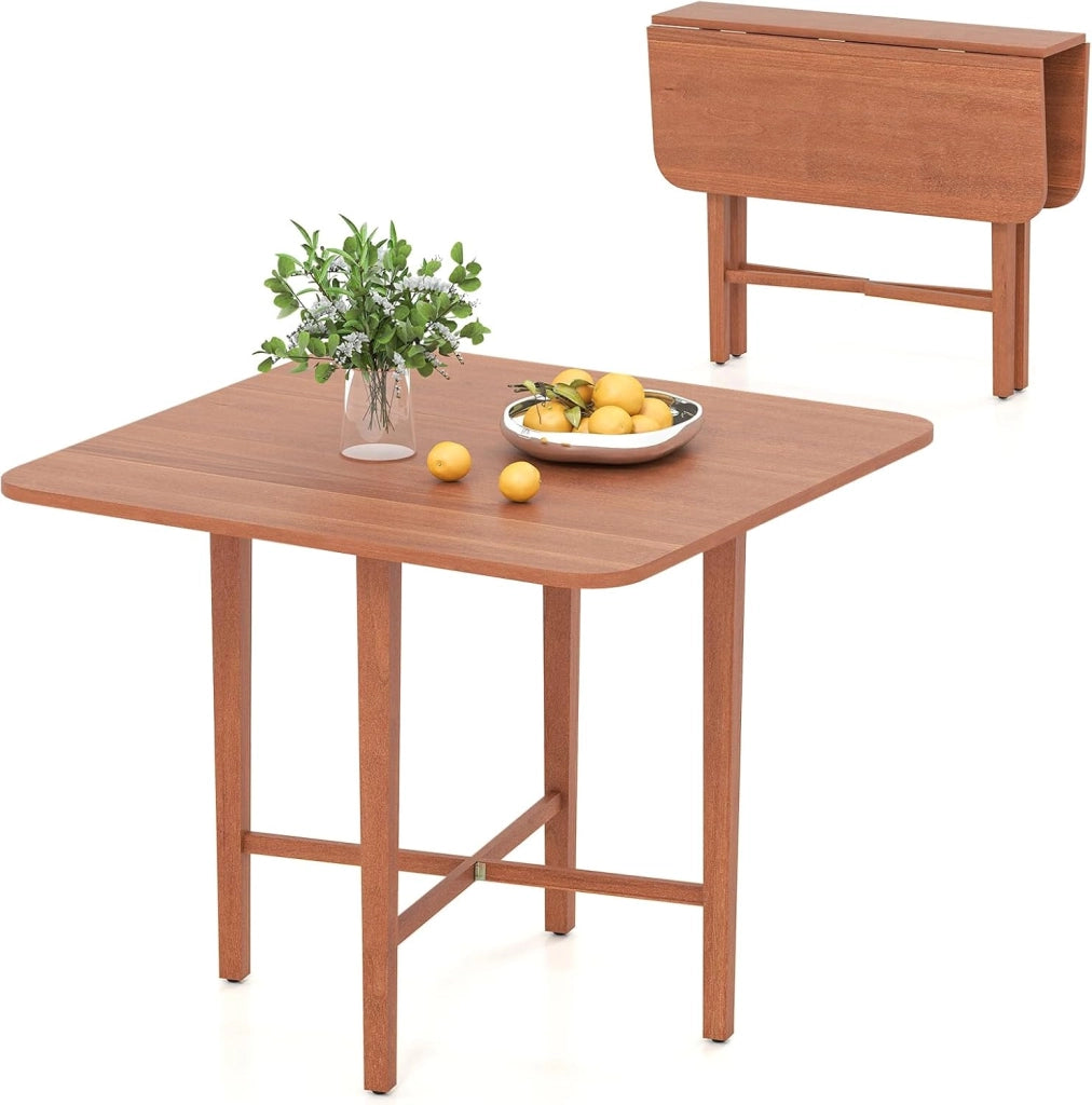 Tavolo da Pranzo Pieghevole Quadrato 90x90 cm, in Legno, per 2-4 Persone
