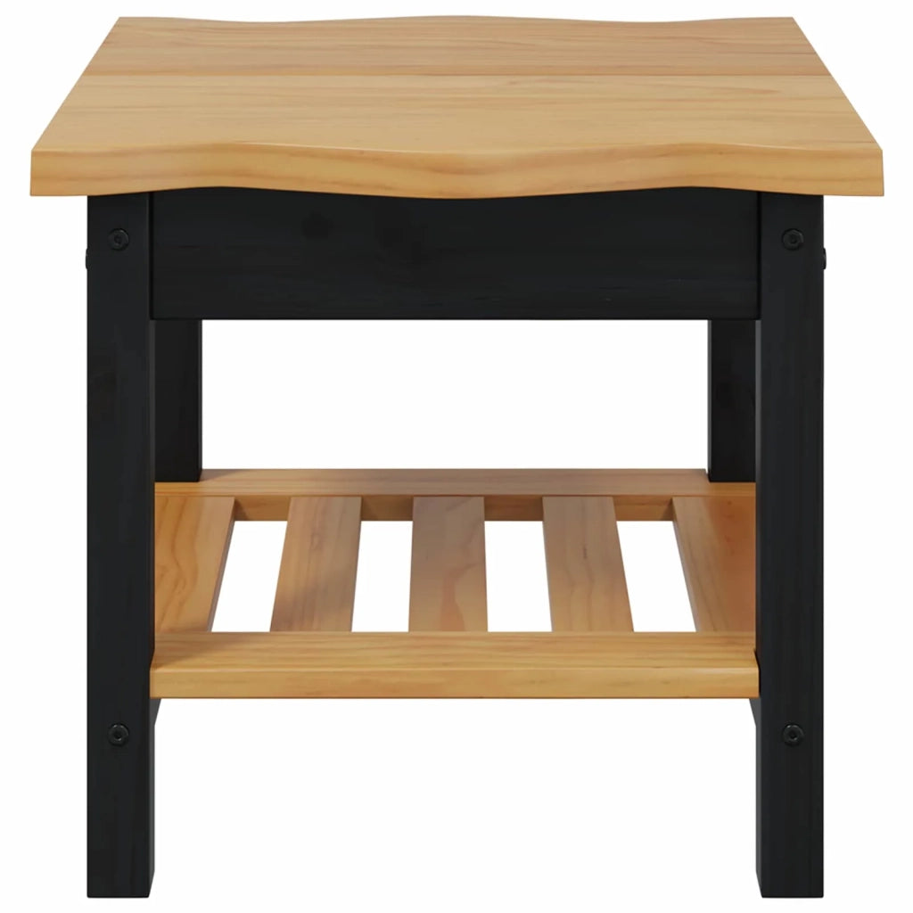 VidaXL Tavolo laterale con lo scaffale EKAI Nero 50 x 50 x 45,5 cm 42037021