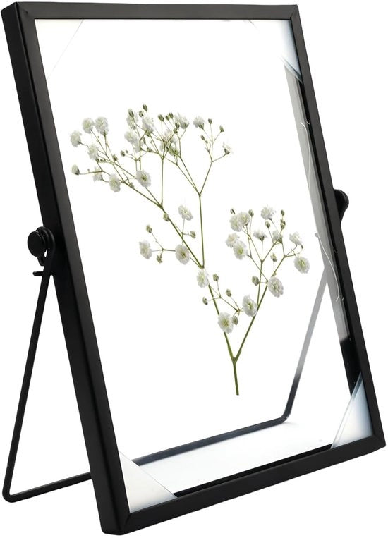 Lista Fotografica 15x20 cm - Nero Metallo - Vetro Bifacciale - Idrorepellente - Adatta per Fiori Siccitoli - Facile da Pulire - Lista di Vetro