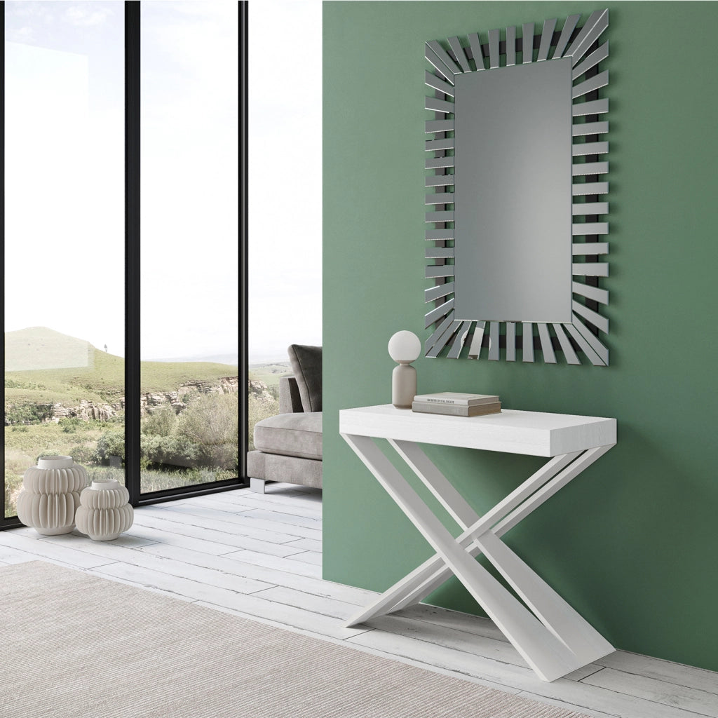 Consolle allungabile 90x40/196 cm Diagis Small Bianco Frassino telaio Bianco