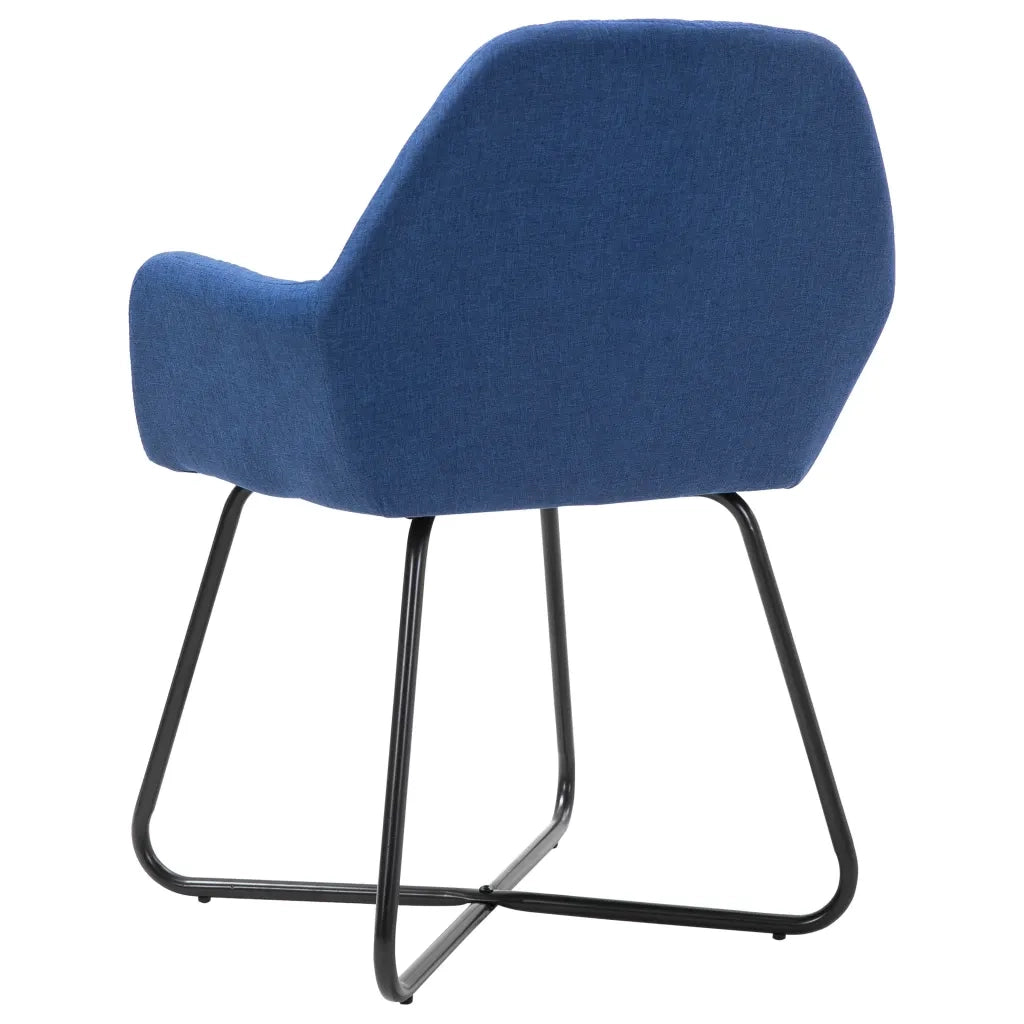 Sedie da Pranzo 2 pz Blu in Tessuto 249811