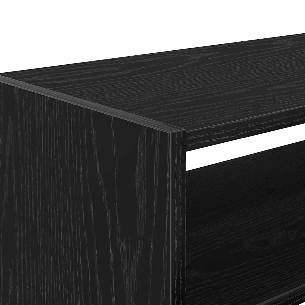 Scarpiera Impilabile-Scaffale per scarpe Rovere Nero 60x30x30,5 cm