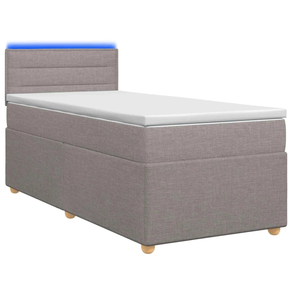 Letto box spring con materasso Tortora 80 x 200 cm Tessuto 3452286
