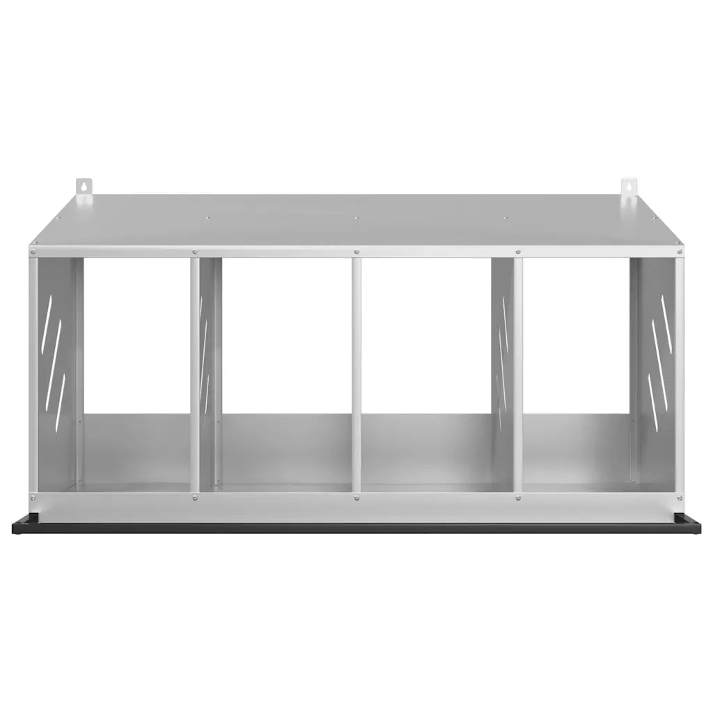 Nido per Polli con 4 Scomparti in Metallo Galvanizzato Argento CFW7193287