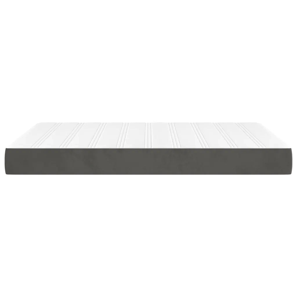 Materasso a Molle Insacchettate Rigidità Media Grigio Scuro 140x190x20 cm in Velluto 347789