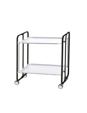 Carrello da cucina pieghevole nero con ruote BAUHAUS 2 ripiani