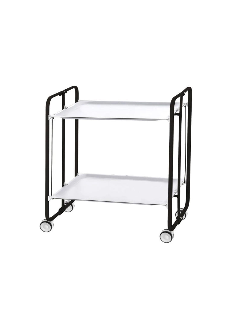 Carrello da cucina pieghevole nero con ruote BAUHAUS 2 ripiani
