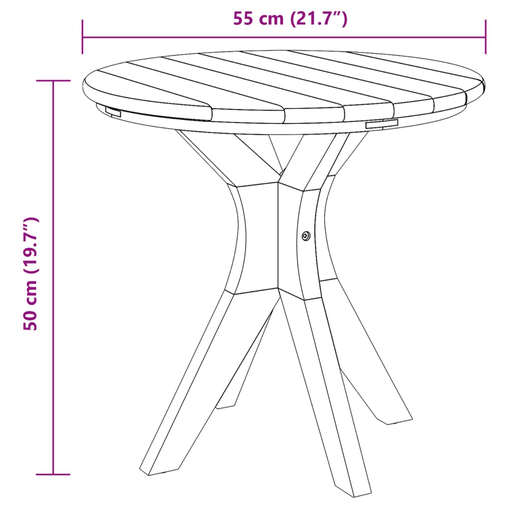 Tavolo da caffÃ¨ da giardino Ã˜55x51 cm in legno massello di teak