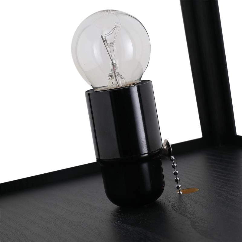 LAMPADA DA TERRA CON LIBRERIA 3 LIVELLI 26 X 26 X 160 CM NERO