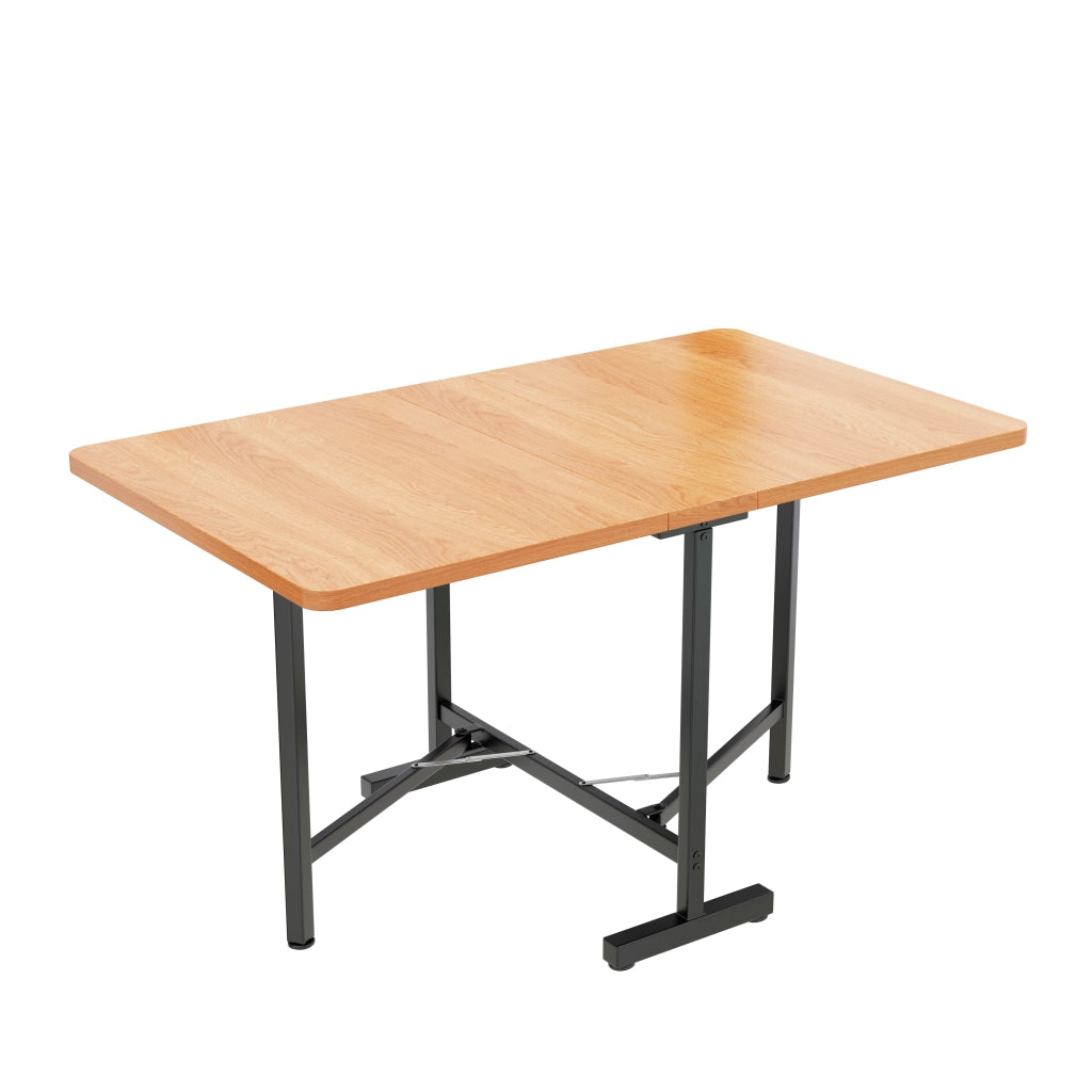 Tavolo da pranzo allungabile e pieghevole con supporto in lega, portata 60 kg, in MDF, quercia bianca americana