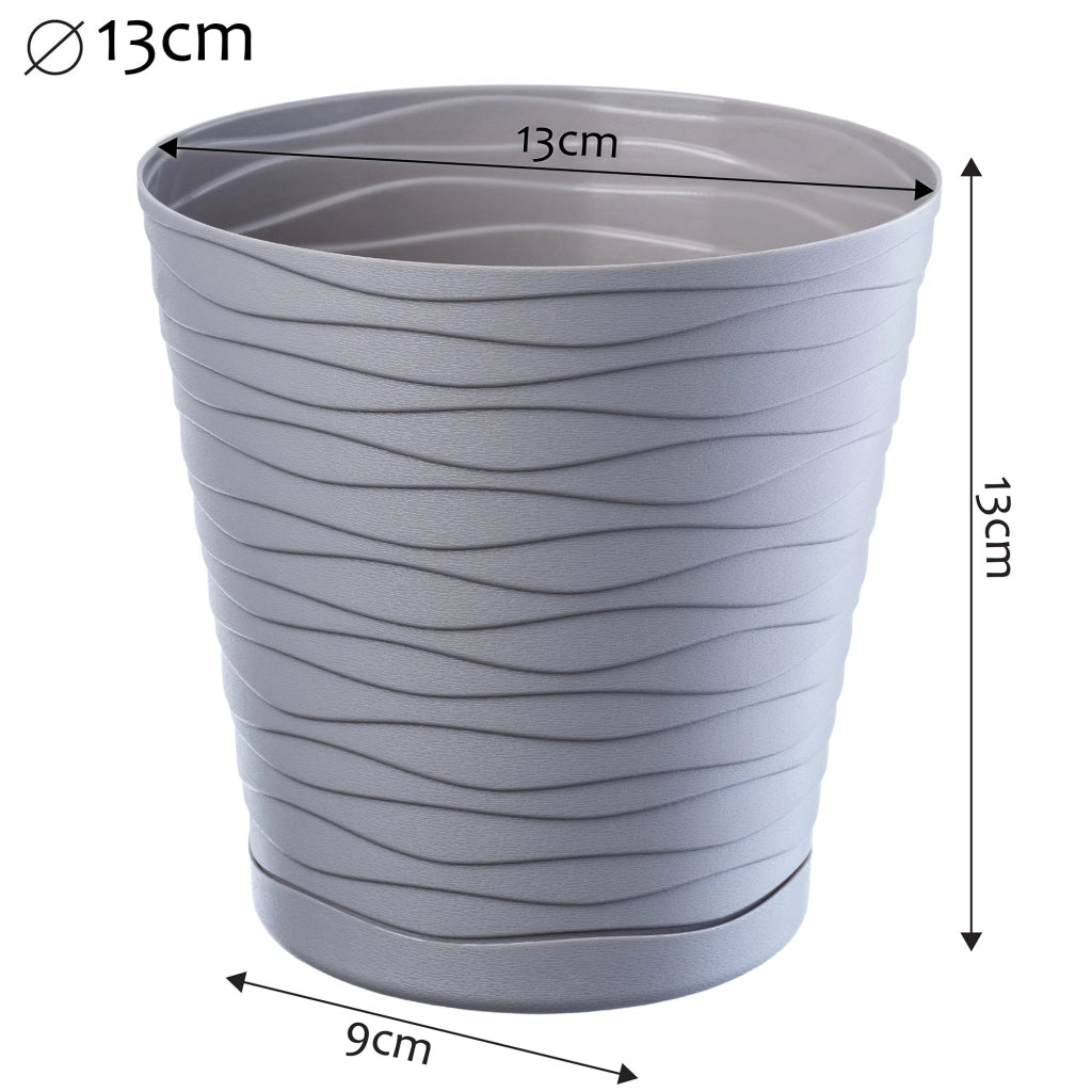 Vaso da fiori KADAX da 13 cm, coprivaso in plastica con supporto.