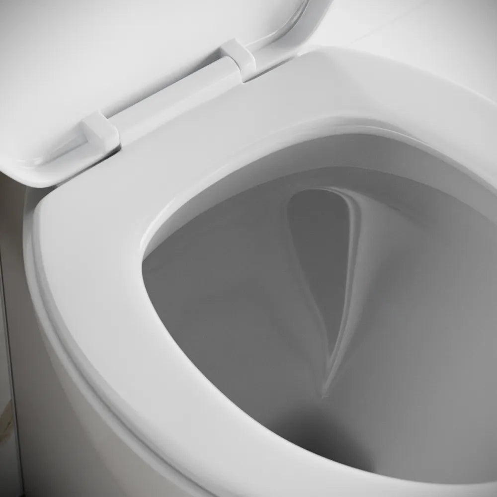Vaso WC filomuro in ceramica bianco lucido con sedile soft-close | Doha