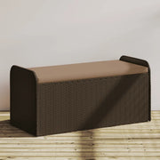 Cassapanca con Cuscino Marrone 115x51x52 cm in Polyrattan