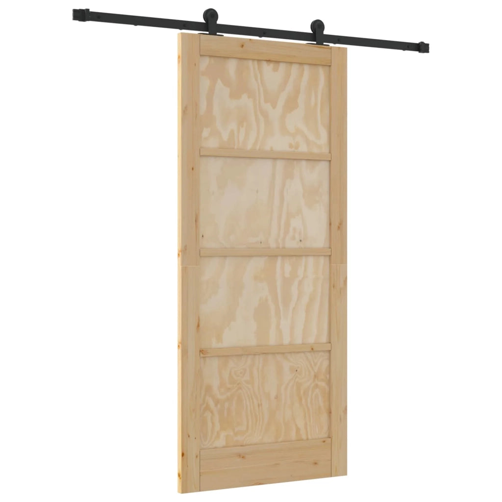 Porta scorrevole Naturale e Nero 86 x 198,5 cm