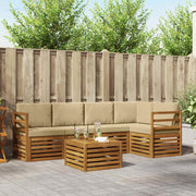 Set divano sezionale con cuscino 6 pcs Naturale e Beige 3374833