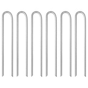 Picchetti Tenda 6 pz a Forma di U 37 cm Ã˜10 mm Acciaio Zincato