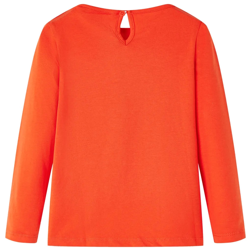 Maglietta da Bambina Maniche Lunghe Arancione Scuro 116 13646