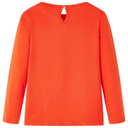 Maglietta da Bambina Maniche Lunghe Arancione Scuro 116 13646
