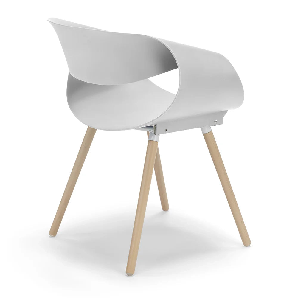 Sedia in polipropilene DILETTA con gambe in faggio, resistente ai raggi UV, design moderno, ideale per sala da pranzo, cucina, sala d’attesa, bar, ristoranti, colore Petrolio