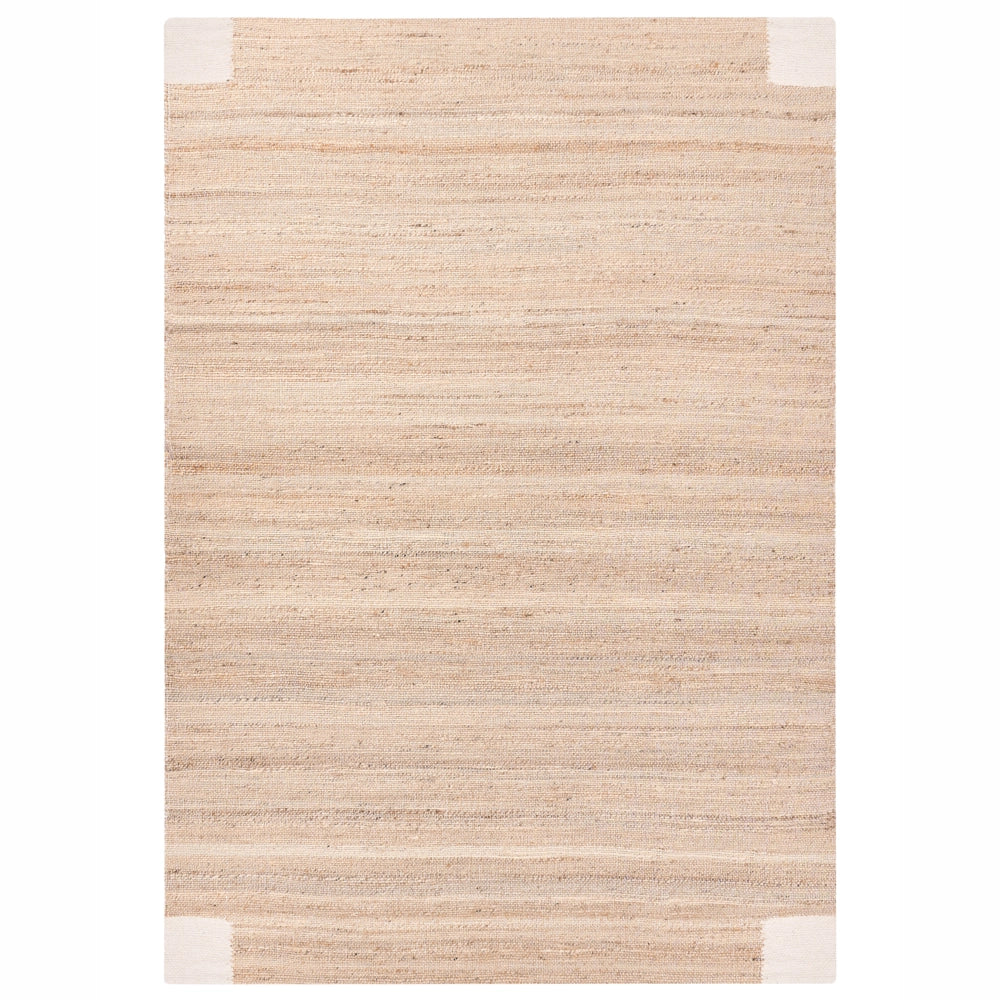 Tappeto beige chiaro in juta 160 x 230 cm Rettangolare Tessuto Stile rustico Soggiorno Camera da letto