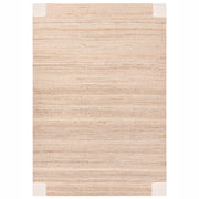 Tappeto beige chiaro in juta 160 x 230 cm Rettangolare Tessuto Stile rustico Soggiorno Camera da letto