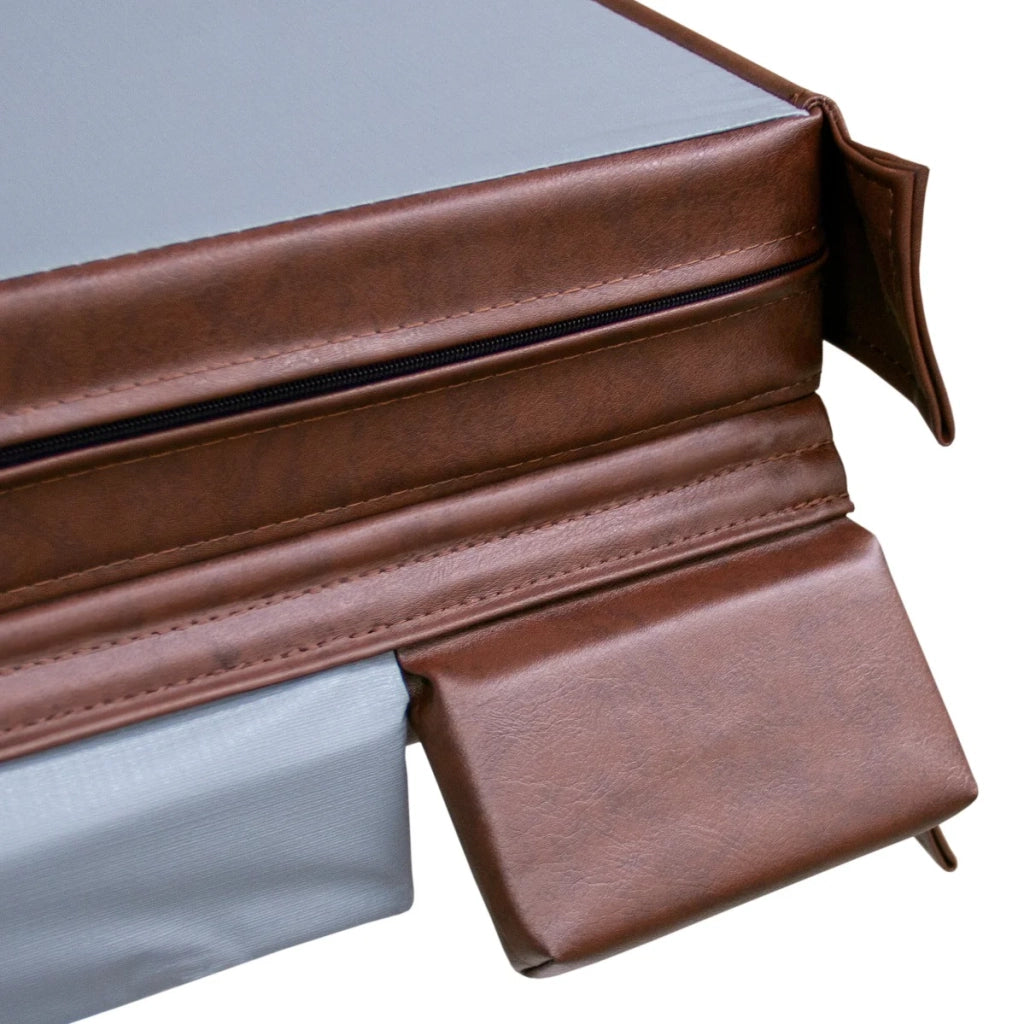 Copertura per vasca idromassaggio Coperchio Spa 2.2 x 2.2m quadrato Marrone Hard Top Resistente alle intemperie PVC in Pelle