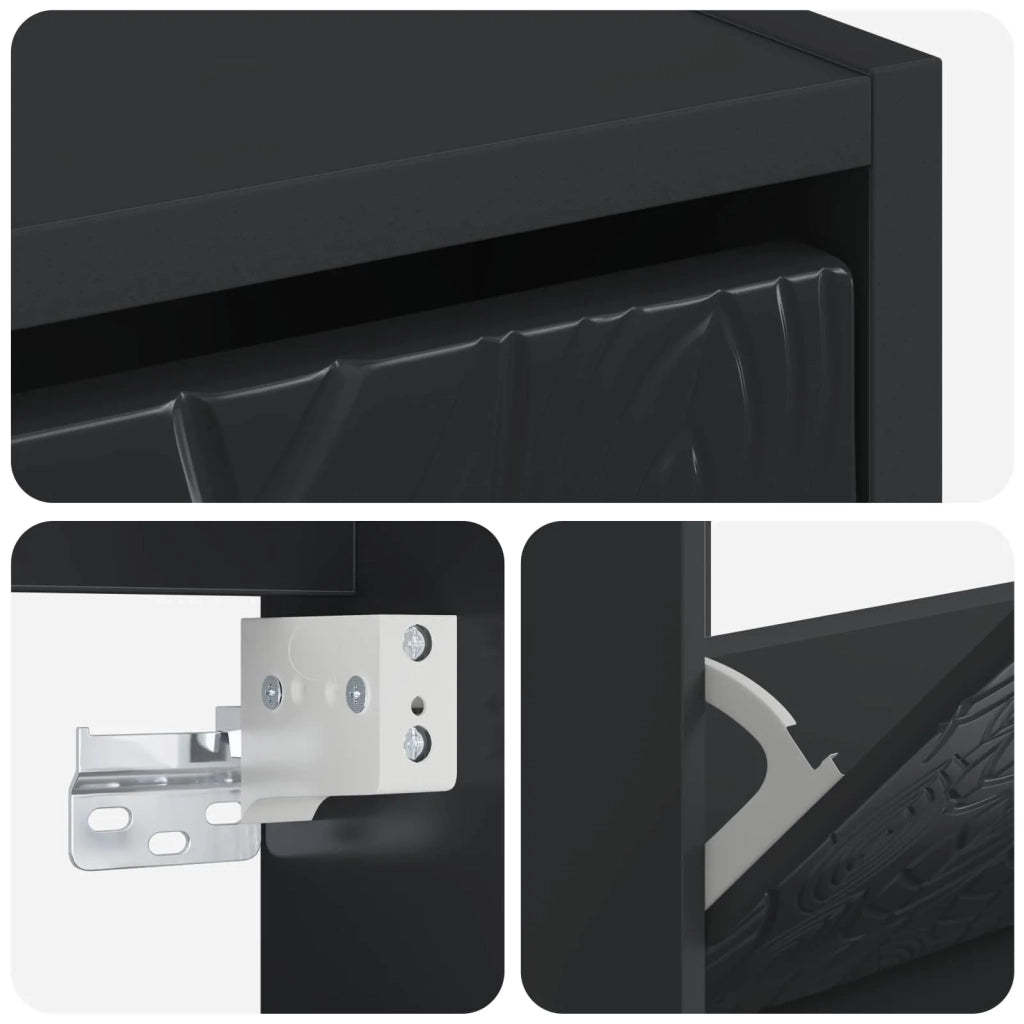 Mobiletto per Scarpe da Muro DELFT 71 x 17 x 86 cm Nero 897076