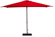 Ombrellone da Giardino 3x2 m Palo Ø38 mm in Alluminio Effetto Legno Tessuto Poliestere Trend Wood Rosso