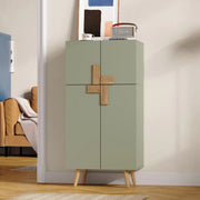 Armadio da cucina 60x35x120 cm con 4 ante e ripiani regolabili in MDF verde