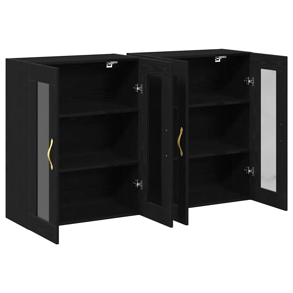 Armadi da Parete 2 pcs Rovere Nero 69,5 x 34 x 90 cm 3334319