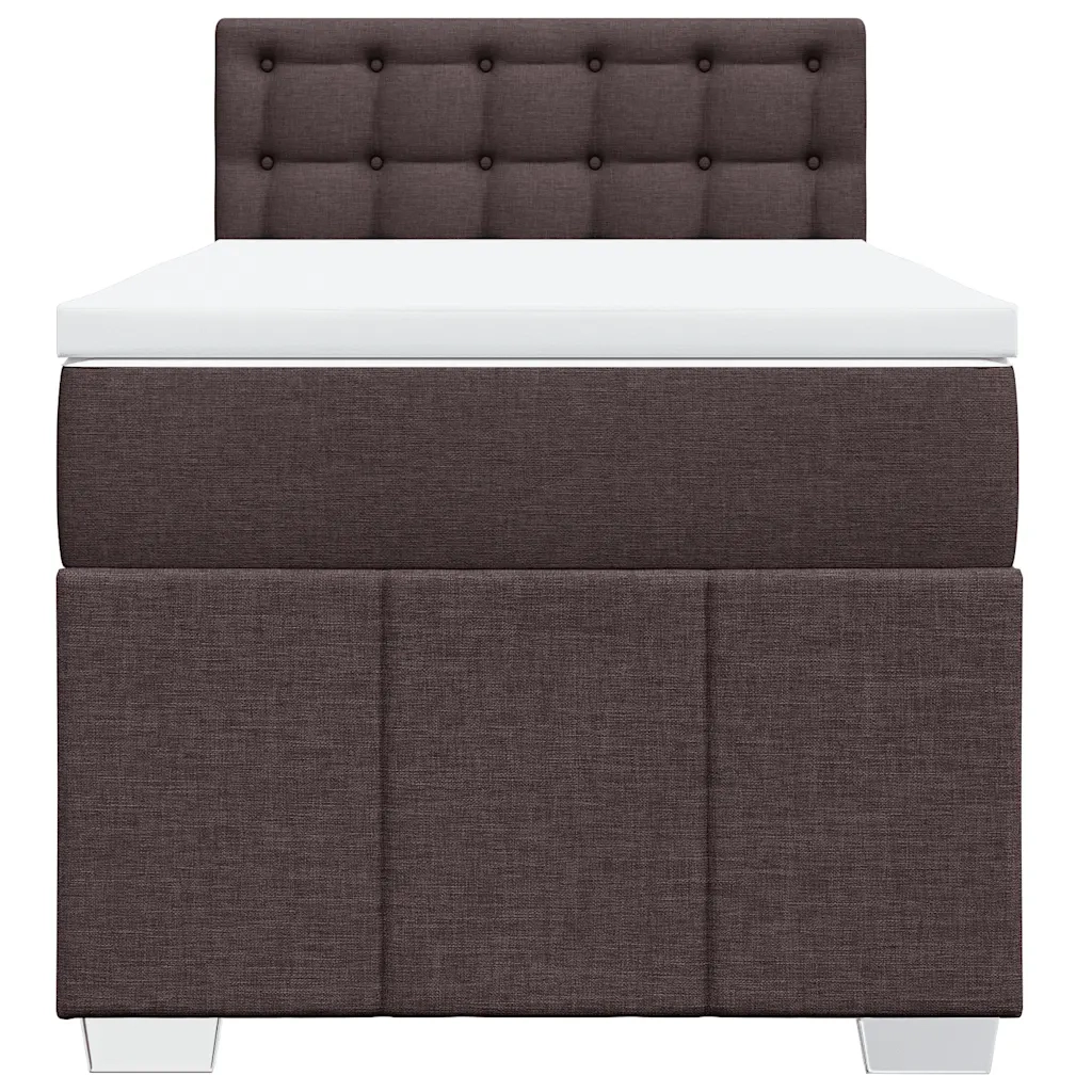 Giroletto a Molle con Materasso Marrone Scuro 90x200 cm Tessuto 3286968