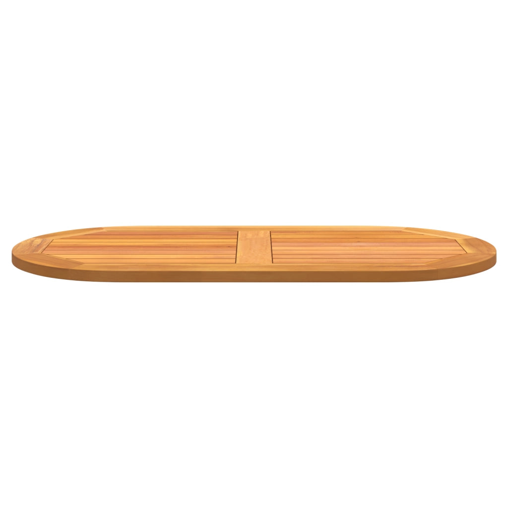 Piano Tavolo 100x50x2.2 cm Ovale in Legno Massello di Acacia