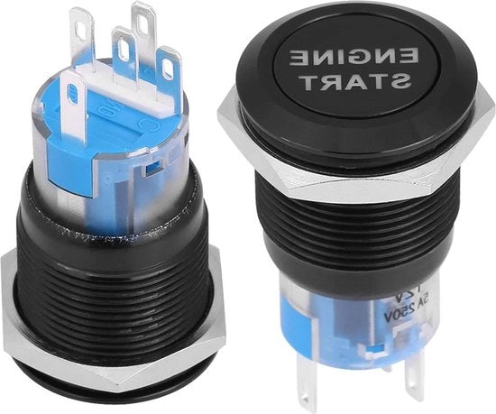 Drukschakelaar di Avvio Motore Start Stop - Accensione Universale Idrograva - 12V (nero)