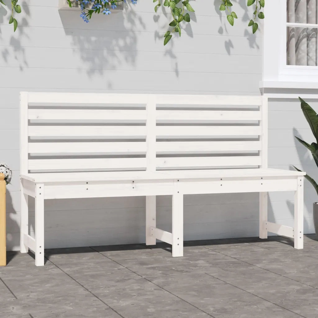 Panchina da Giardino | Panca da Giardino Bianca 157,5 cm in Legno Massello di Pino
