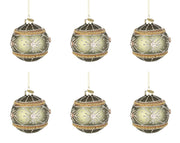 Palline di Natale in Vetro Verde Fiore Argento Addobbi Albero Decorazioni Plushy Diametro: 80 mm