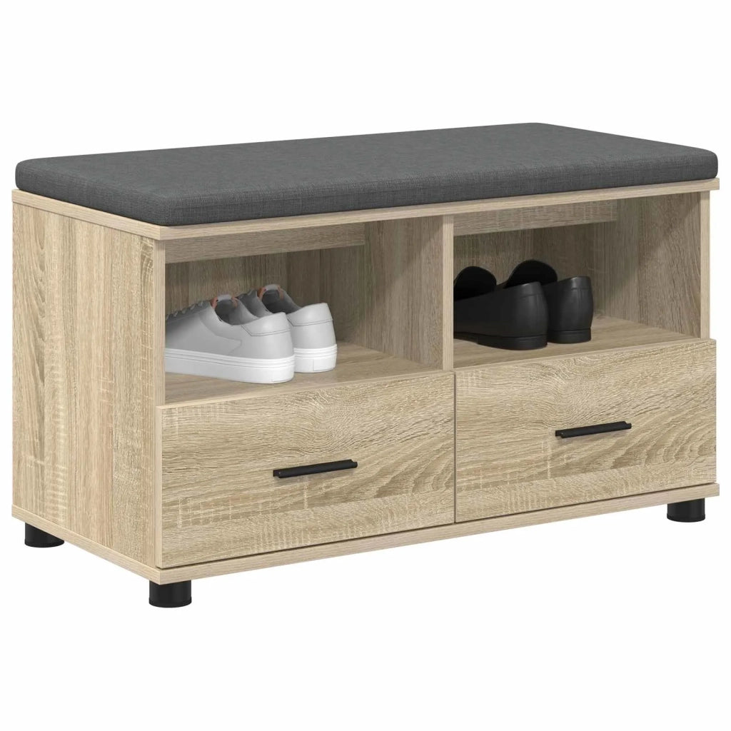 Panca per ingresso con cuscino-Sgabello-Panca da Corridoio Rovere Sonoma 80 x 38 x 46 cm 839849