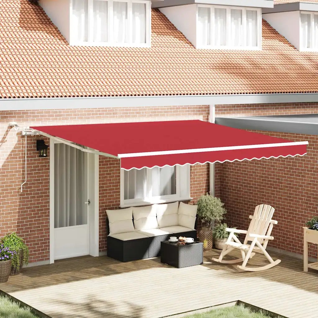 Tenda Retrattile Rosso 400 × 350 cm Poliestere e Metallo 3330826