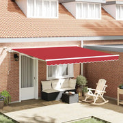 Tenda Retrattile Rosso 400 × 350 cm Poliestere e Metallo 3330826