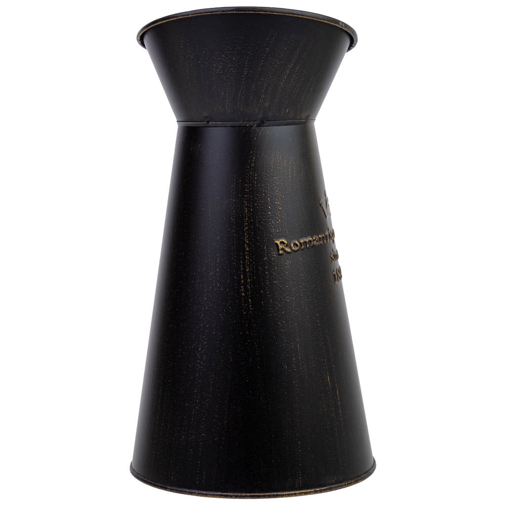 Brocca in metallo nero 21x14,5x24/27h cm
