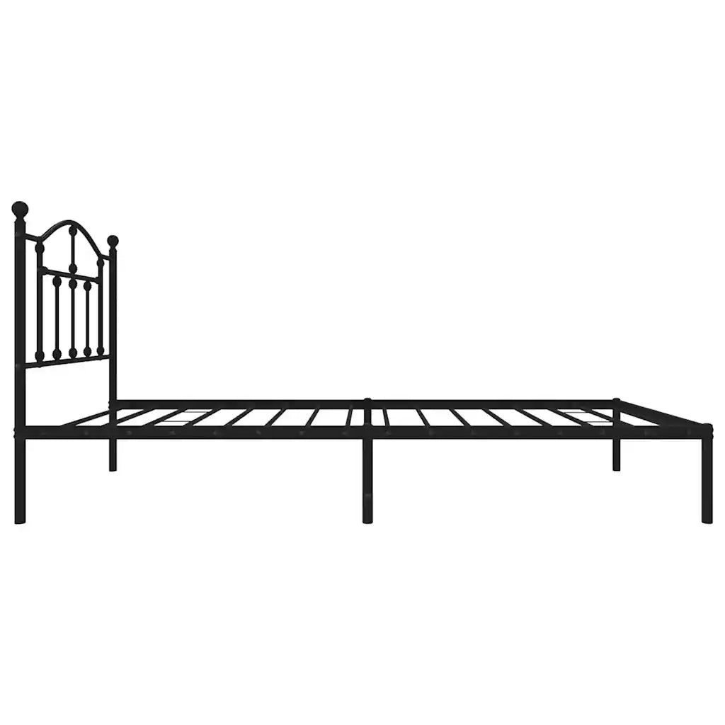 Giroletto con Testiera-Struttura Letto con testiera in Metallo Nero 80x200 cm 884779
