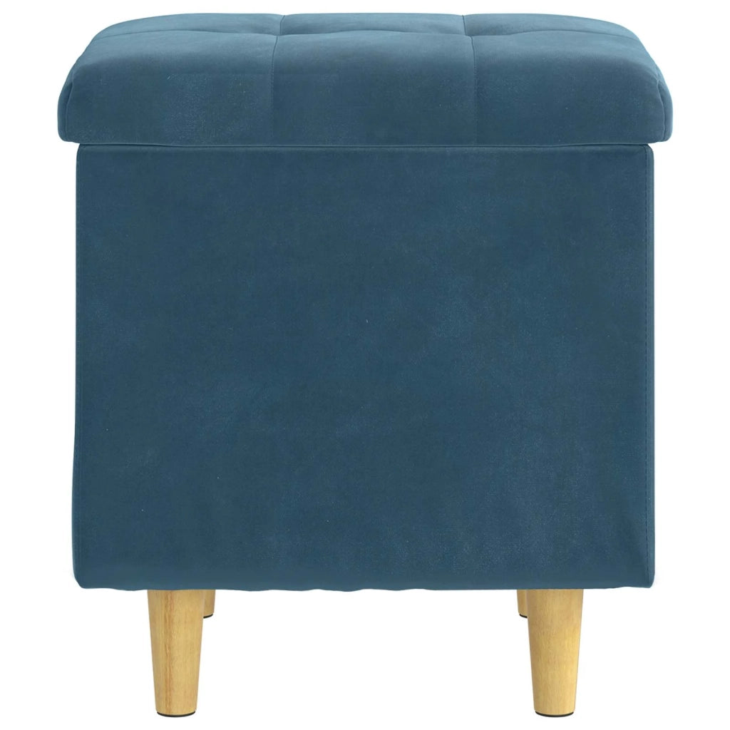 Pouf contenitore con cuscino Blu 40 x 40 x 45 cm Velluto