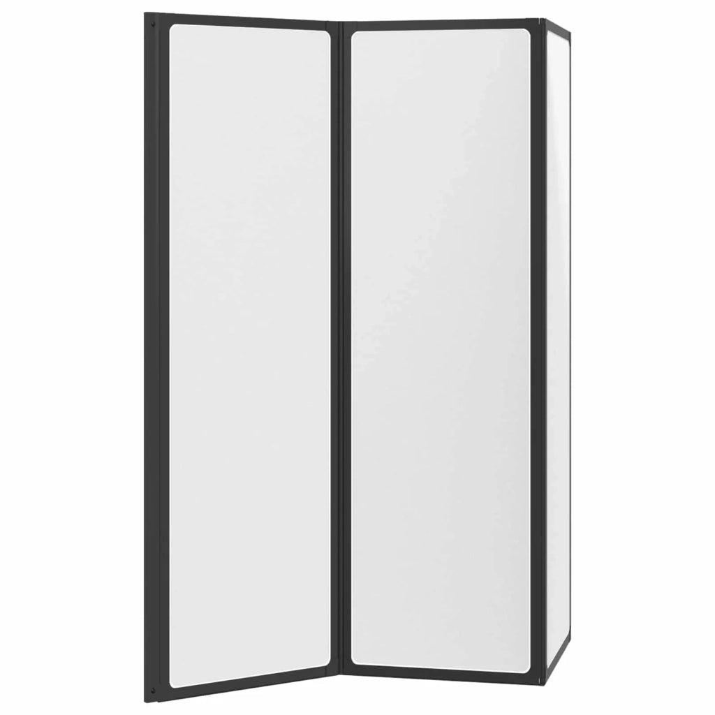 Schermo Doccia Pieghevole Nero e Ghiaccio Completo CFW4136402