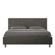 Letto matrimoniale contenitore imbottito 160x200 microfibra grigio Adele