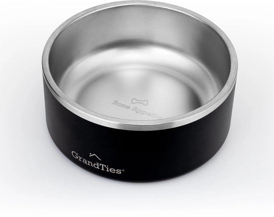 Ciotola per cani in acciaio inossidabile, gravata, riciclabile, BPA gratuita, isolata, per gatti e cani, grande, robusta, antiscivolo, impermeabile, ciotola per acqua all'aperto (1890 ml, grigio scuro)