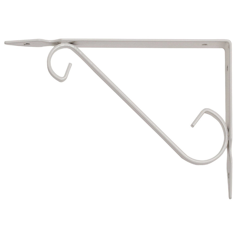 Trade Shop - Reggimensola Supporto Staffa Reggi Mensola In Ferro Battuto 19x24cm Bianca -