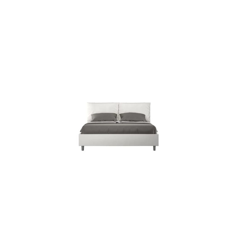 Letto imbottito Matrimoniale 160x190 cm tessuto Labirinto Antea - Contenitore,Giallo