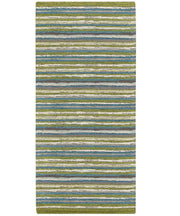 Tappeto passatoia moderno LAOS VERDE disegno a righe multicolore, tappetino bagno ingresso multiuso lavabile antiscivolo cm.55x80