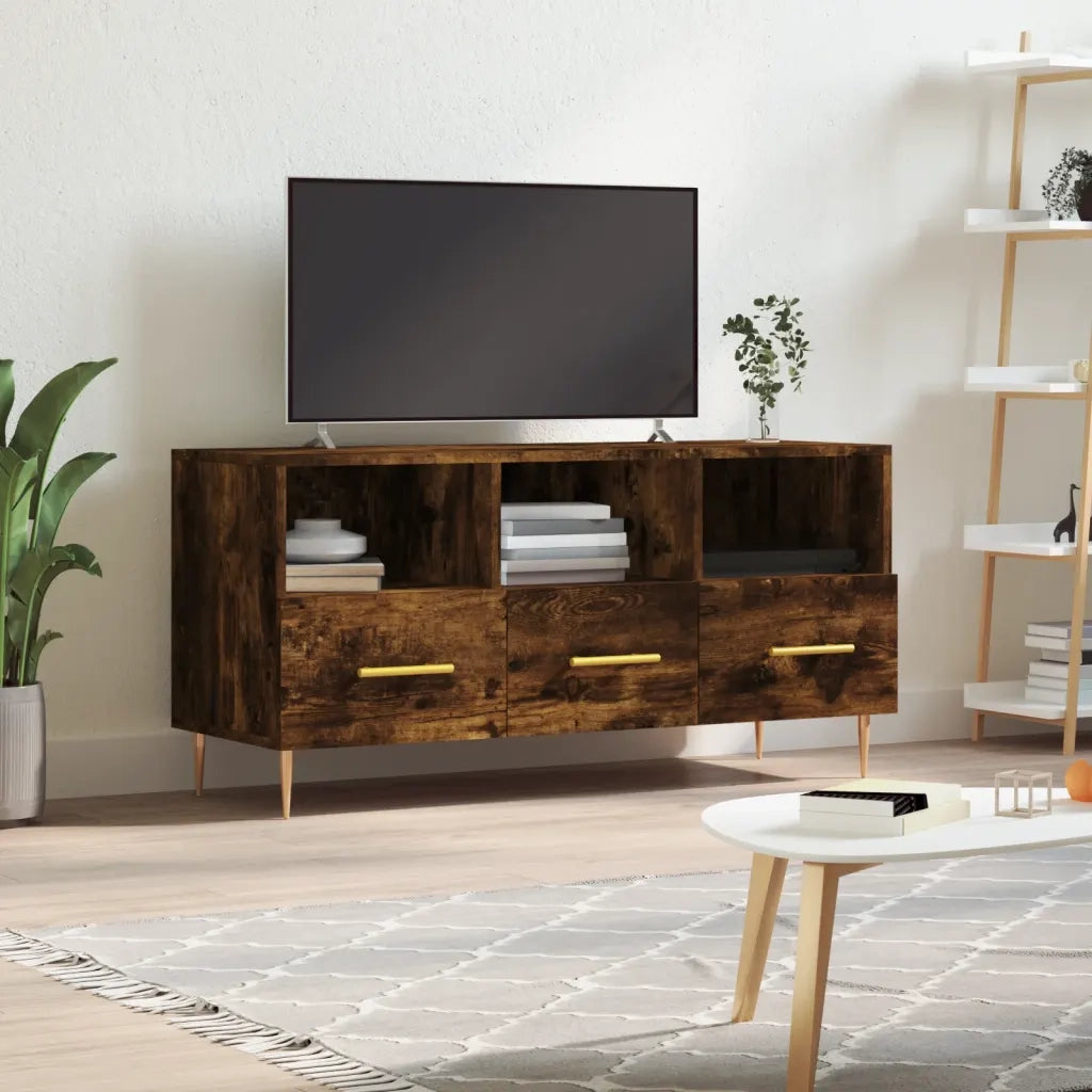 Mobile TV | Armadietto TV | Mobile Porta TV Rovere Fumo 102x36x50 cm in Legno Multistrato