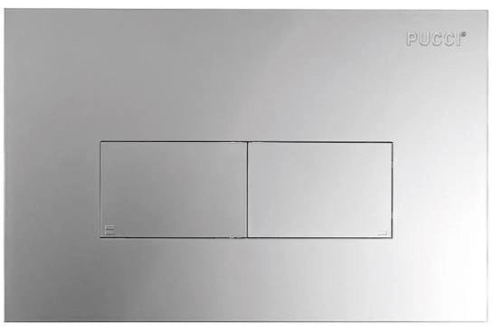 Placca per Cassetta Incasso Pucci Eco 2 Pulsanti Linea Pucci Cromo Satinata