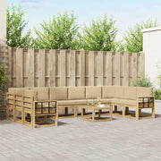 Set di divani da esterno 11 pz Bianco e Beige 3388337